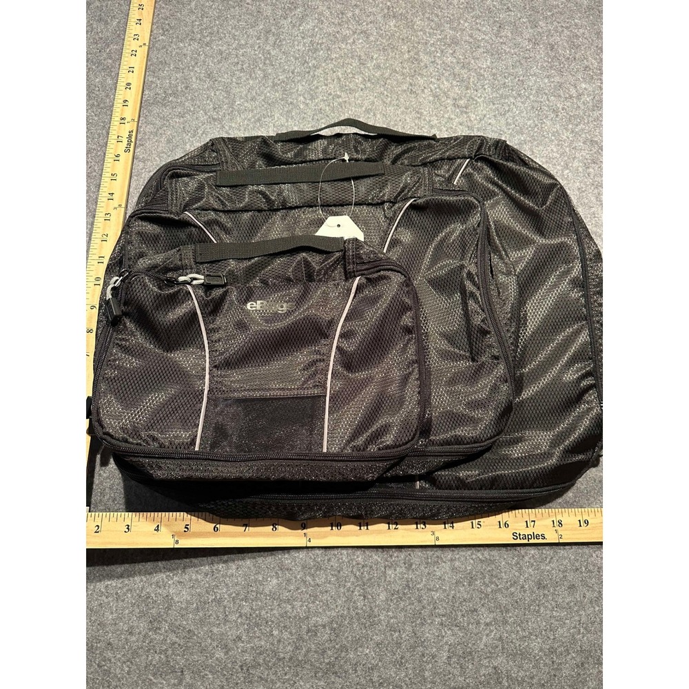 eBags Set of 3 Compression Packing Cubes Black Travel Organizer EB2063-M-BLK